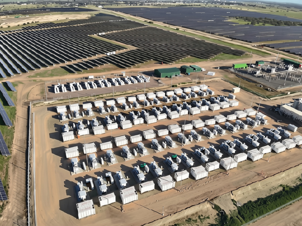 Aerial image of the Tailem Bend 3 BESS in the final construction phase, July 2026